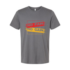 White Unisex No Pain No Gain Graphic T Shirt For Workout Training And Everyday W