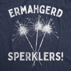 Mens Ermahgerd Sperklers T Shirt Funny 4th of July Fireworks Sparklers Graphic