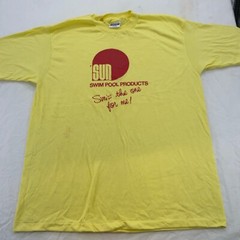 vintage 80s SUN SWIM POOL PRODUCTS T-Shirt LARGE swimming beach surf soft thin
