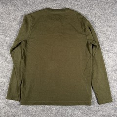 Taylor Stitch Shirt Mens Size 40 Medium Green Polycotton Long Sleeve Henley Prep