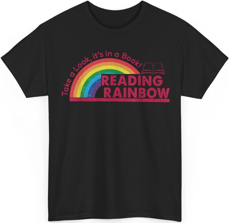 Take A Look it’s In A Book Reading Book Vintage Rainbow T-Shirt