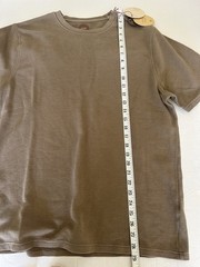 COMMON PEOPLE Ottoman Texture T-Shirt Large Ribbed Short Sleeved Brown