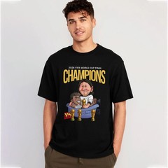 Funny Soccer Legend Caricature T-Shirt Champions 2026 Graphic Tee Black Unisex