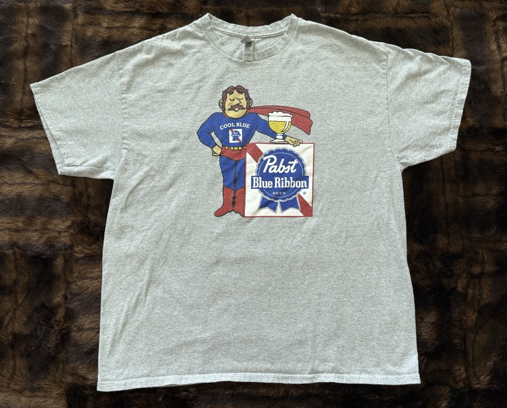 Pabst Blue Ribbon Support Your Local Bartender Mens X Large Retro Ad T-shirt