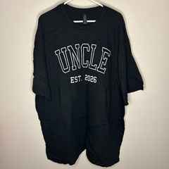 Gildan Uncle Est 2026 Black Heavy Cotton T-Shirt 4XL Mens NWOT Baby Announcement
