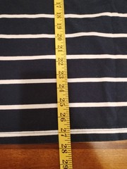 JEANSTATION Men’s S Navy Striped V-Neck T-Shirt Jersey Cotton Blend(260330-05)