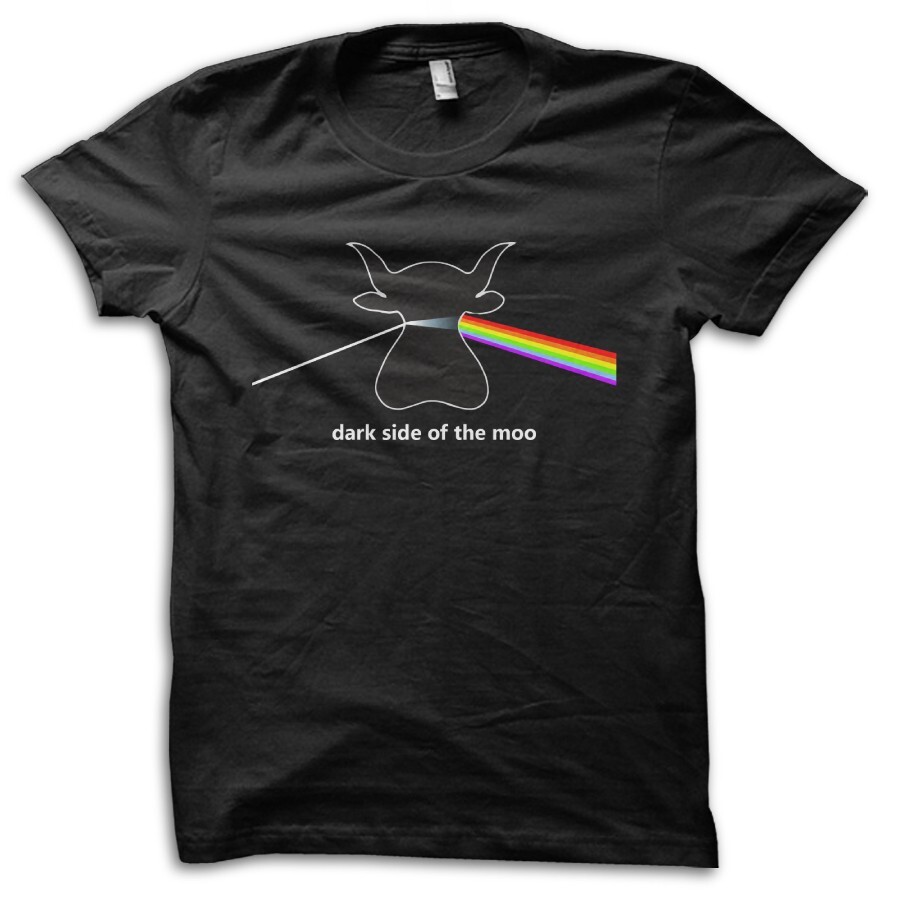 Funny “Dark Side of the Moo” Music Fan Joke T-Shirt M5700