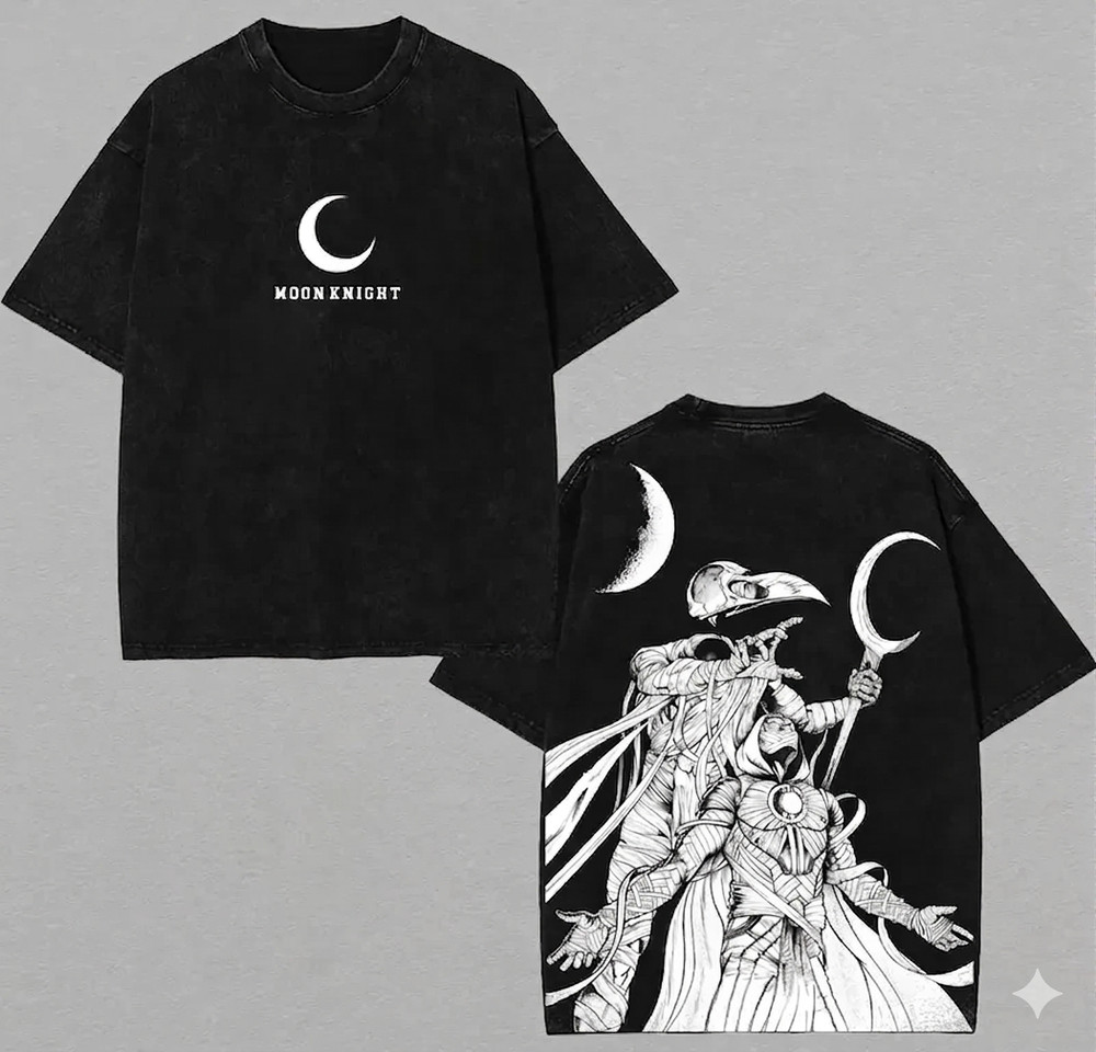 Moon Knight Comic T-Shirt Vintage Graphic Tee Streetwear Superhero Shirt