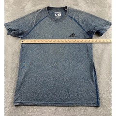 Adidas Ultimate Tee Mens Large Blue Heathered Performance Athletic T-Shirt Logo