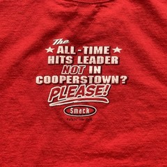 Pete Rose T-Shirt Men’s Lg Double Sided Cincinnati Reds MLB Vote Pete Into HOF