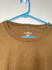 Carhartt Shirt Mens XXL Brown Cotton Spell Out Arm Graphic Work Wear Classic