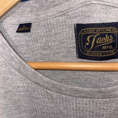 Jachs MFG Thermal Shirt Mens Large Gray Crewneck Lightweight Waffle Knit