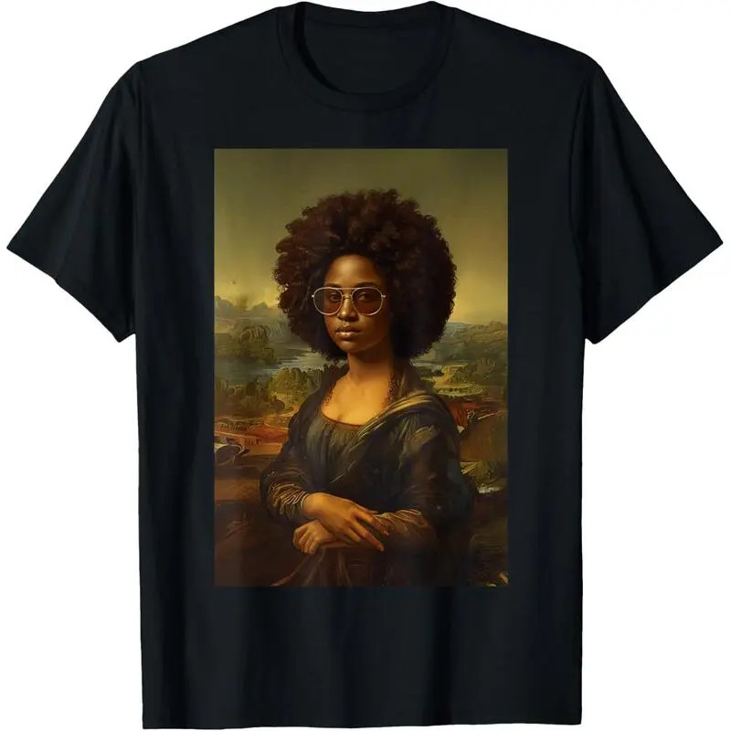 Mona Lisa Afro African American Black History Month T-Shirt