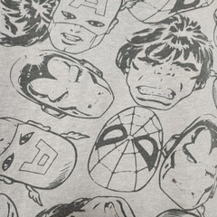 Marvel Superhero Characters All Over Print Faces T-Shirt Gray Size Small Tee AOP