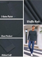 COOFANDY Men’s Henley Shirts Long Sleeve Basic Pullover T-Shirt Lightweight F…