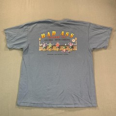 VTG Bad Ass Coffee Co Shirt Mens XL Blue Columbia SC Graphic Tee Duck Co