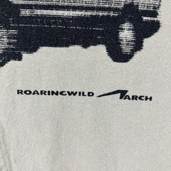 Mens Streetwear Graphic Tee Large Roaringwild Arch Thick Knit Car Art Tonal