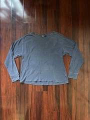 Double RL RRL Ralph Lauren Waffle Knit Long Sleeve Tee Blue Heather X-LARGE