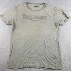 Lucky Brand Mens Medium Triumph Motorcycles Graphic T-Shirt Gray Slub Knit Tee