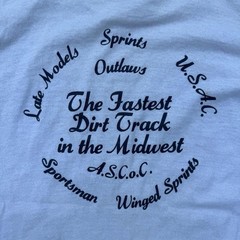 Vintage 80s Lawrenceburg Speedway “America’s Track” Racing T-Shirt – Size M