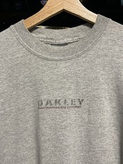 GRAIL Oakley Software Vintage Grey T Shirt Size X Large Flaming Surfboard Skull