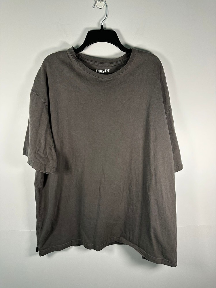Duluth Trading Co Shirt Mens XL Relaxed Fit Longtail 100% Cotton Gray Crewneck