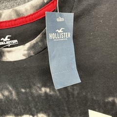 Hollister Tie-Dye Logo T-Shirt Black and White Size XL – Retro Hippie Style NWT