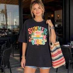 Comfort Colors® Summer Vibes Retro Beach Sunset Tropical Design T-Shirt