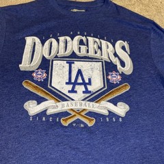 Fanatics Los Angeles Dodgers LA Blue Gray T Shirt Short Sleeve Mens Medium
