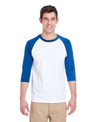 Gildan G570 Adult 100% USA Heavy Cotton Three-Quarter Raglan Sleeve T-Shirt