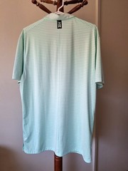 Nike Dri-FIT Men’s Golf Polo Shirt Mint Green White Striped Short Sleeve M