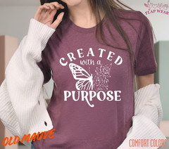 Unisex Created With A Purpose T-Shirt, Men T shirt,Women T shirt Gift Christian