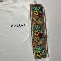 Vintager Hawaii Kauai Shirt Mens Medium Long Sleeve Hit Souvenir Made USA 90s