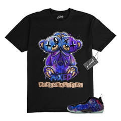 Galaxy Foamposite One Zoom Rookie Obsidian Black Anthracite T Shirt Match MIXED