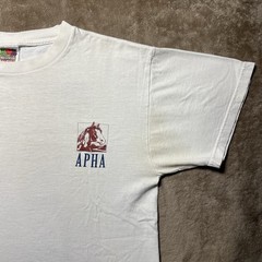 Vintage 90s APHA Horse T Shirt Mens M White Auto Pilot Engaged FOTL