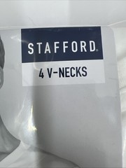 Stafford T Shirt Dry + Cool V Neck Blended Cotton M 4 Pack Undershirt Medium