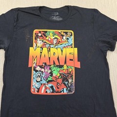 Marvel Shirt Mens Large Black Avengers Comic Graphic Tee Spider-Man Heroes