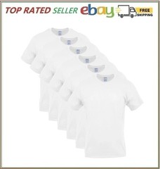Gildan Men’s Crew T-shirts, Multipack, Style G1100, White 6-Pack ( Select Size)