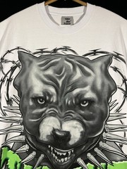 VTG Y2K Big Tiger “Tha Beast” Pitbull Barbed Wire Spiked Collar Men’s Shirt 3XLT