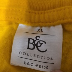 B&C Collection Men’s Yellow Graphic Logo Short Sleeve Crew Neck T-Shirt XL