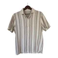 Hollister Mens L Boxy Camp Shirts Lot of 2 Crochet Style Seersucker Resort Beach