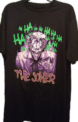Batman DC Comics Joker Graphic T Shirt Screen Printed Cotton Black Tee Sz Large