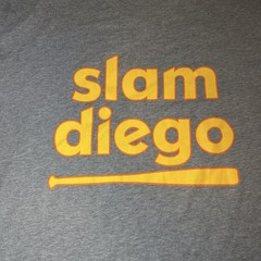 Slam Diego Graphic T Shirt Gray Baseball Bat Print Large Short Sleeve Tee