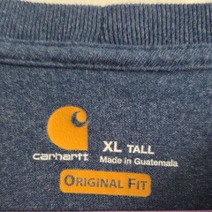 Carhartt Men’s K87 Heavyweight Pocket T-Shirt Heather Blue XL Tall Loose Fit