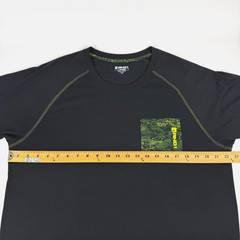 Vintage Y2K AND1 Athletic T Shirt Black 100% Polyester Green Camouflage Pocket L