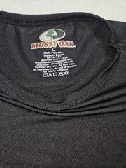 Mossy Oak Shirt Mens Large L Black Performance Long Sleeve Hiking Fishing Tee
