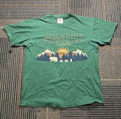 Oneita Power-T Green California Bear Graphic Cotton Men’s Crew Neck T-Shirt M