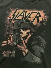 Slayer Undead Soldier Skull & Gun Thrash Metal Punk Rock Band Y2K T-Shirt Sz. S