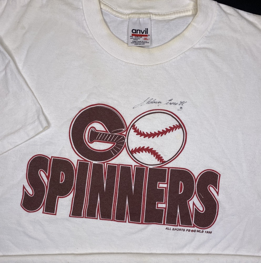 Vintage Lowell Spinners Shirt Men Sz XL Go Spinners Graphic Tee MLB 1998 RARE