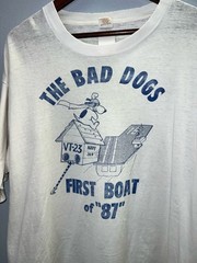 Vintage 1987 Navy VT-23 Bad Dogs Snoopy Style Flying Ace Shirt XL 0238